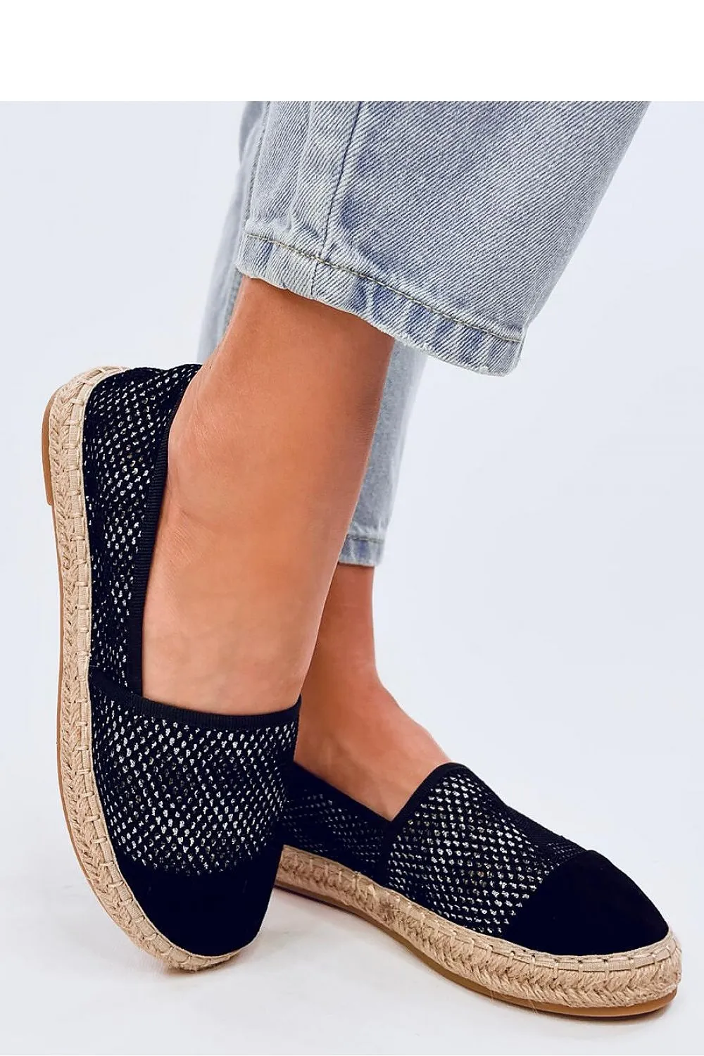 TEEK - Black Netted Espadrille Shoes