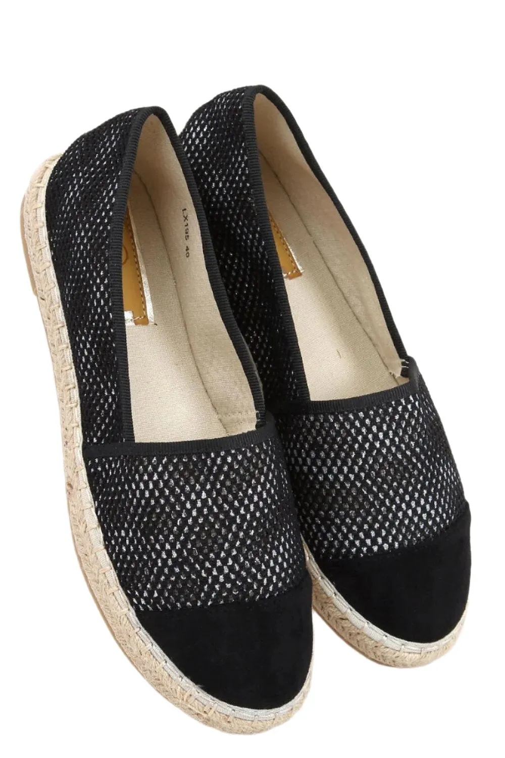 TEEK - Black Netted Espadrille Shoes