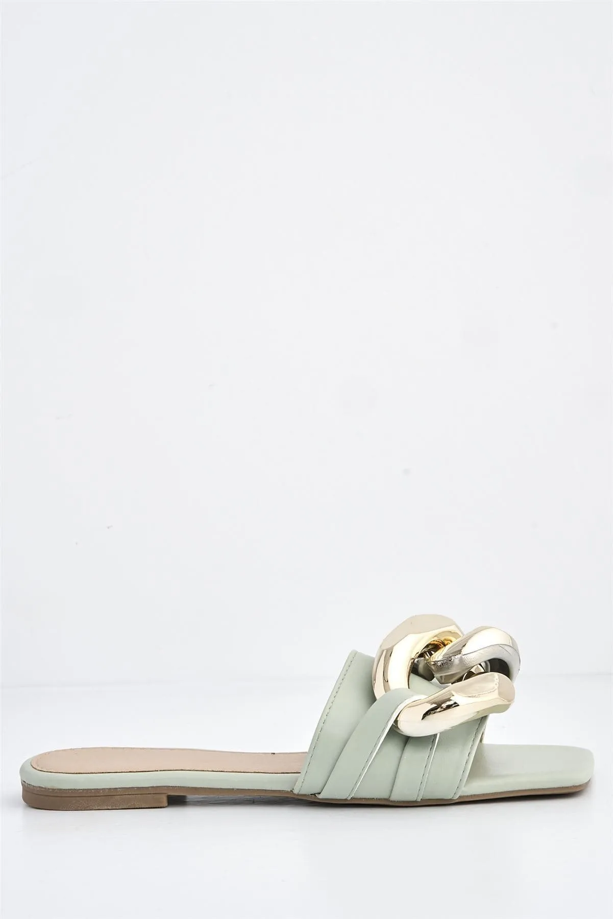 Teva Oversized Chain Flat Sandal in Green