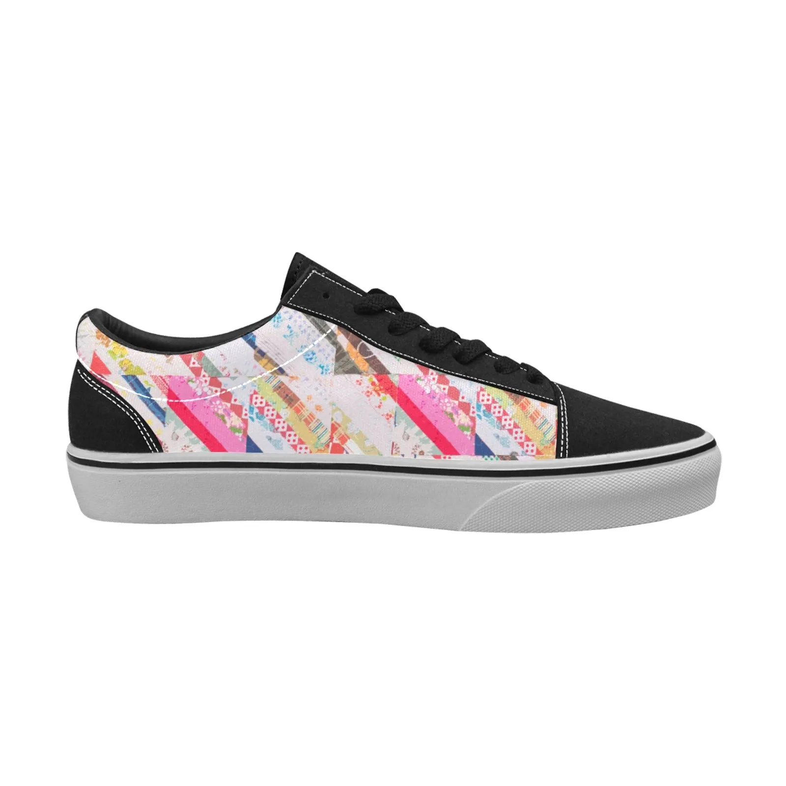 Tilted Quilt, Women's Lace-Up Canvas Sneakers