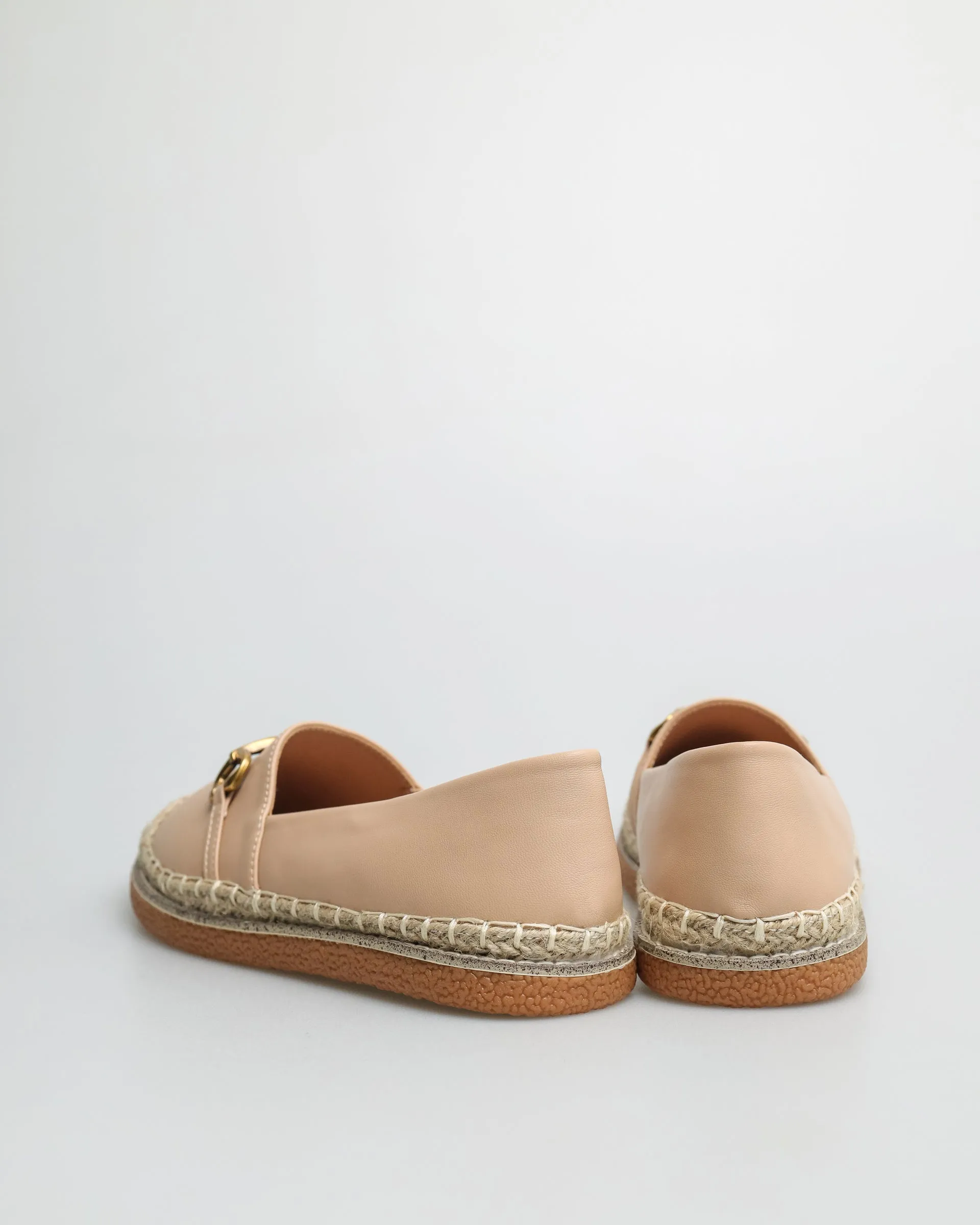 Tomaz YX146 Ladies Espadrilles Buckle Flats (Beige)