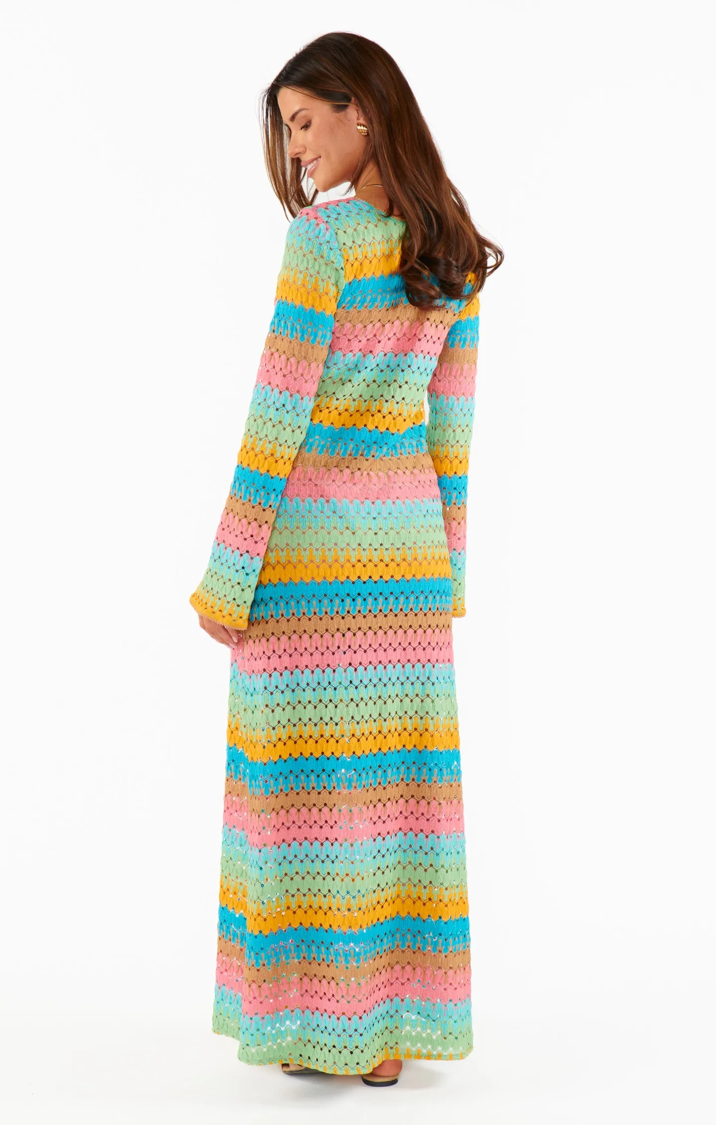 Vacay Coverup ~ Multi Stripe Crochet