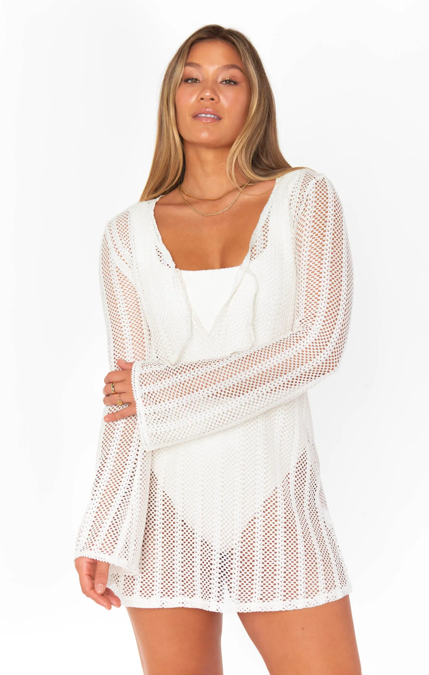 Vacay Mini Coverup ~ White Crochet