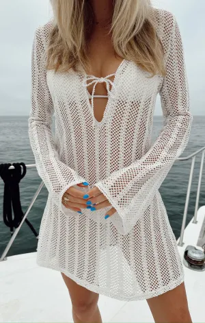 Vacay Mini Coverup ~ White Crochet