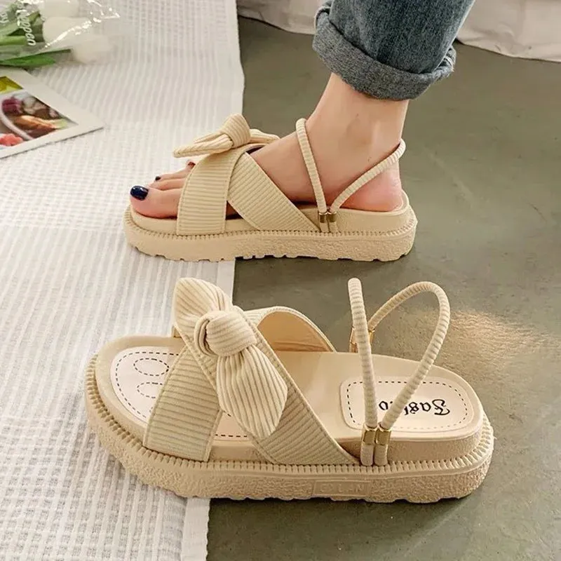 Women Sandalias Mujer Summer Fairy Style Cute Flat Shoes