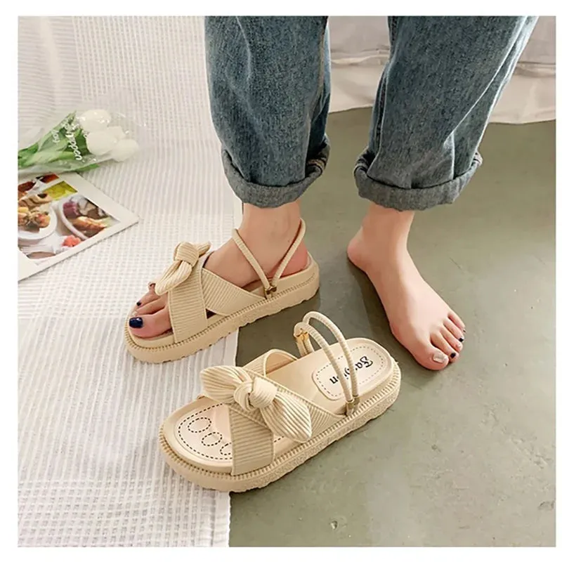 Women Sandalias Mujer Summer Fairy Style Cute Flat Shoes