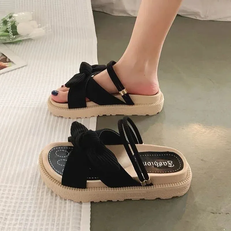 Women Sandalias Mujer Summer Fairy Style Cute Flat Shoes