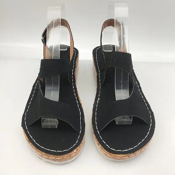 Women's Casual Velcro Wedge Sandals 84067282S