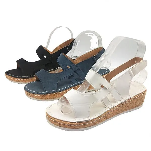 Women's Casual Velcro Wedge Sandals 84067282S