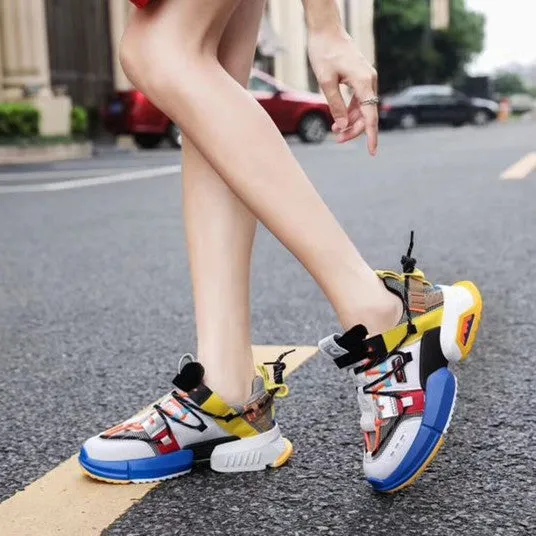 Women's Stylish Color Block Breathable Sneaker Shoes