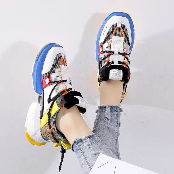 Women's Stylish Color Block Breathable Sneaker Shoes